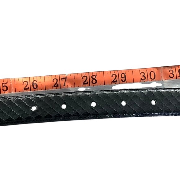 Vintage Genuine Reptile Leather Belt Gold Tone Buckle Leather Shop Waist 26-30 - Picture 8 of 8